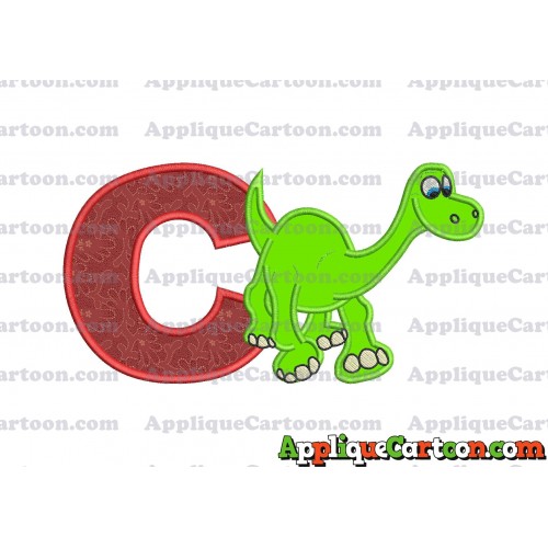 Arlo The Good Dinosaur Applique Embroidery Design With Alphabet C
