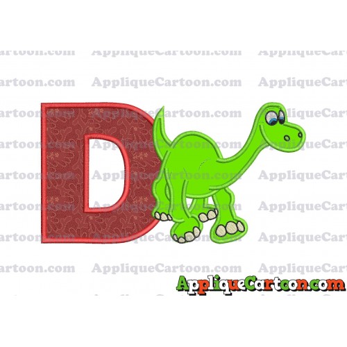 Arlo The Good Dinosaur Applique Embroidery Design With Alphabet D