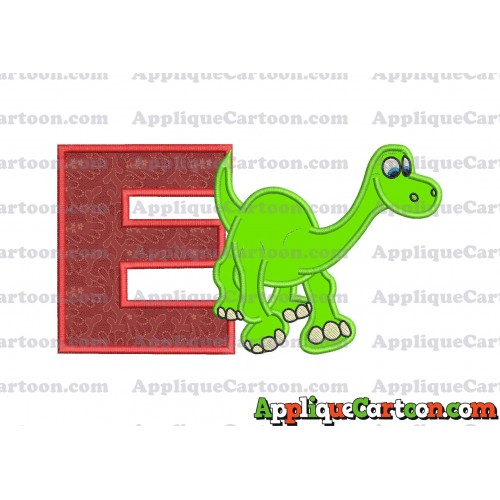 Arlo The Good Dinosaur Applique Embroidery Design With Alphabet E