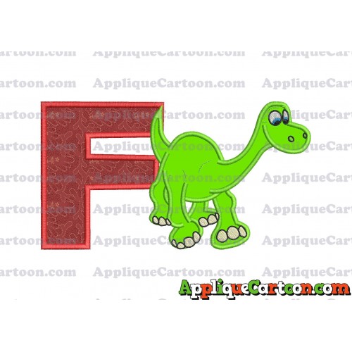 Arlo The Good Dinosaur Applique Embroidery Design With Alphabet F