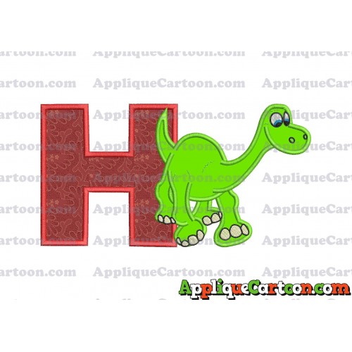 Arlo The Good Dinosaur Applique Embroidery Design With Alphabet H