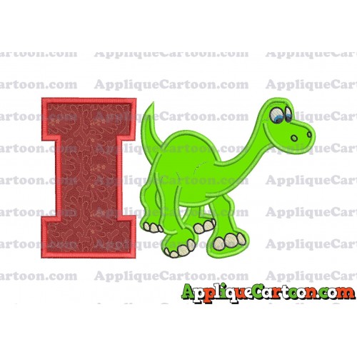 Arlo The Good Dinosaur Applique Embroidery Design With Alphabet I