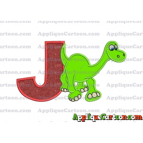 Arlo The Good Dinosaur Applique Embroidery Design With Alphabet J
