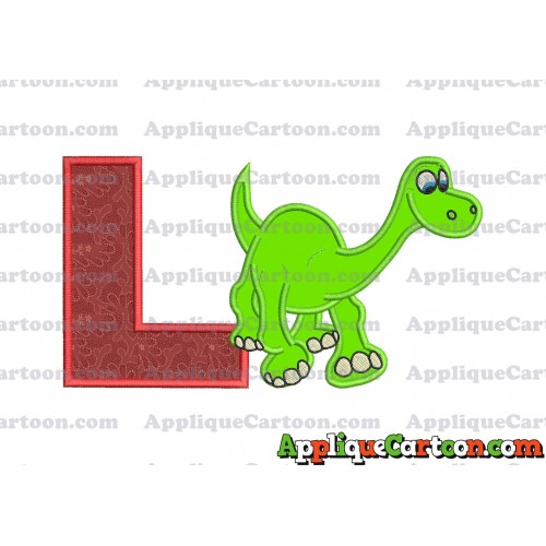 Arlo The Good Dinosaur Applique Embroidery Design With Alphabet L