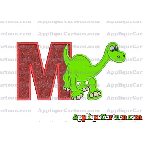 Arlo The Good Dinosaur Applique Embroidery Design With Alphabet M