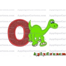 Arlo The Good Dinosaur Applique Embroidery Design With Alphabet O