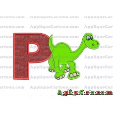 Arlo The Good Dinosaur Applique Embroidery Design With Alphabet P