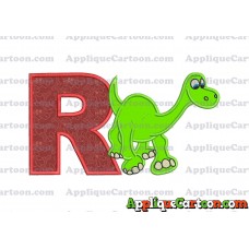 Arlo The Good Dinosaur Applique Embroidery Design With Alphabet R