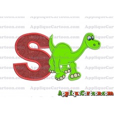 Arlo The Good Dinosaur Applique Embroidery Design With Alphabet S