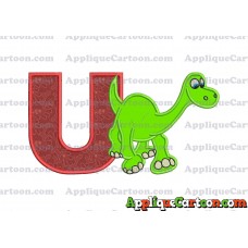 Arlo The Good Dinosaur Applique Embroidery Design With Alphabet U