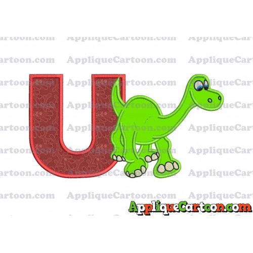 Arlo The Good Dinosaur Applique Embroidery Design With Alphabet U