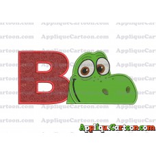 Arlo The Good Dinosaur Head Applique Embroidery Design With Alphabet B