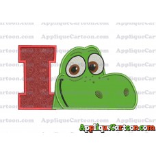 Arlo The Good Dinosaur Head Applique Embroidery Design With Alphabet I