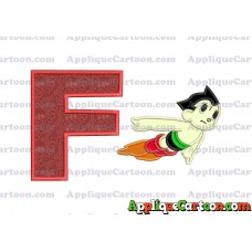 Astro Boy Flying Applique Embroidery Design With Alphabet F