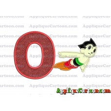 Astro Boy Flying Applique Embroidery Design With Alphabet O