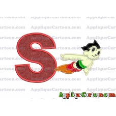 Astro Boy Flying Applique Embroidery Design With Alphabet S
