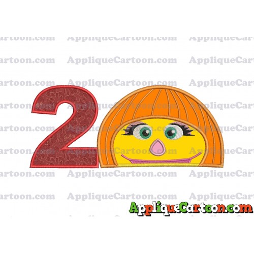 Autism Muppet Head Applique Embroidery Design Birthday Number 2