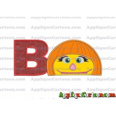 Autism Muppet Head Applique Embroidery Design With Alphabet B