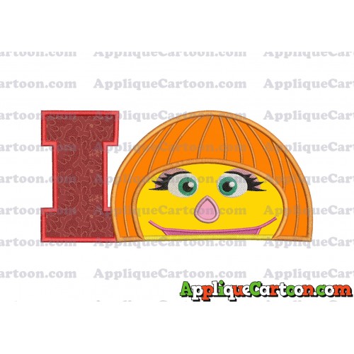 Autism Muppet Head Applique Embroidery Design With Alphabet I