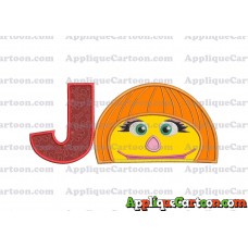 Autism Muppet Head Applique Embroidery Design With Alphabet J