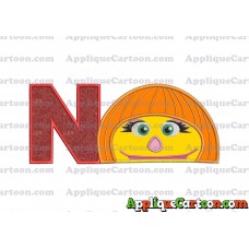 Autism Muppet Head Applique Embroidery Design With Alphabet N