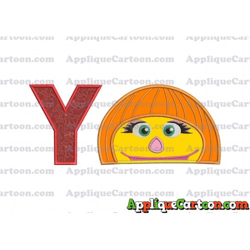 Autism Muppet Head Applique Embroidery Design With Alphabet Y