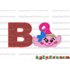 Baby Poppy Troll Applique Embroidery Design With Alphabet B