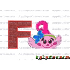 Baby Poppy Troll Applique Embroidery Design With Alphabet F