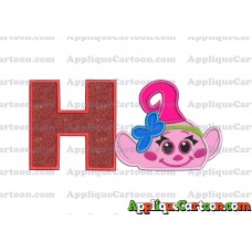 Baby Poppy Troll Applique Embroidery Design With Alphabet H