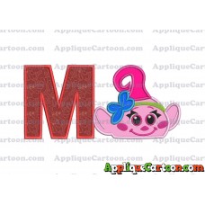 Baby Poppy Troll Applique Embroidery Design With Alphabet M
