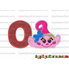 Baby Poppy Troll Applique Embroidery Design With Alphabet O