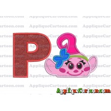 Baby Poppy Troll Applique Embroidery Design With Alphabet P