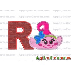 Baby Poppy Troll Applique Embroidery Design With Alphabet R