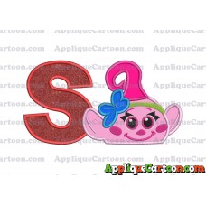 Baby Poppy Troll Applique Embroidery Design With Alphabet S