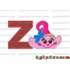 Baby Poppy Troll Applique Embroidery Design With Alphabet Z