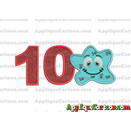 Bacteria Applique Embroidery Design Birthday Number 10