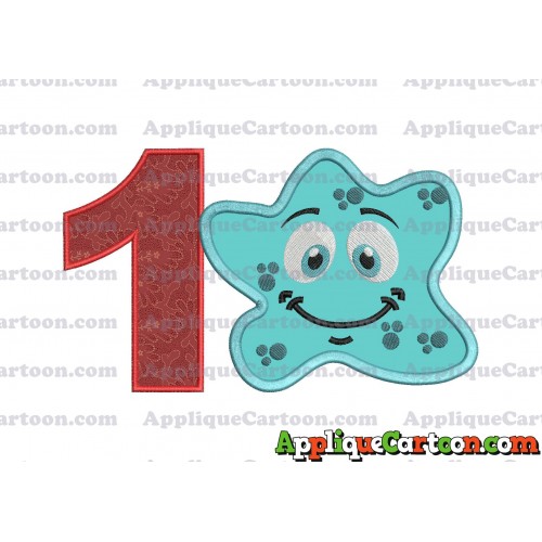 Bacteria Applique Embroidery Design Birthday Number 1