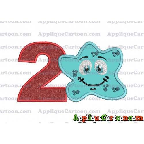 Bacteria Applique Embroidery Design Birthday Number 2