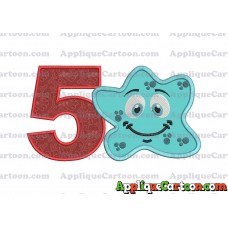 Bacteria Applique Embroidery Design Birthday Number 5