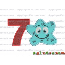 Bacteria Applique Embroidery Design Birthday Number 7