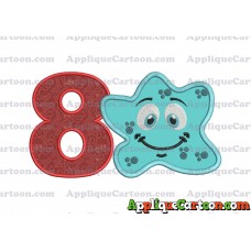 Bacteria Applique Embroidery Design Birthday Number 8