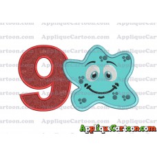 Bacteria Applique Embroidery Design Birthday Number 9