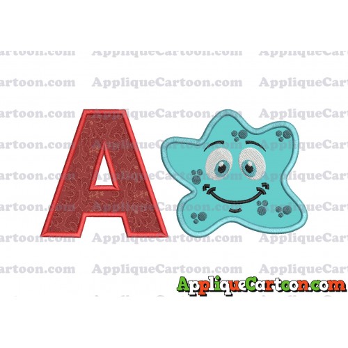 Bacteria Applique Embroidery Design With Alphabet A