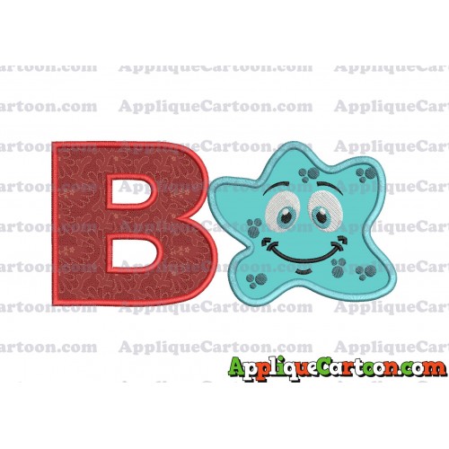 Bacteria Applique Embroidery Design With Alphabet B