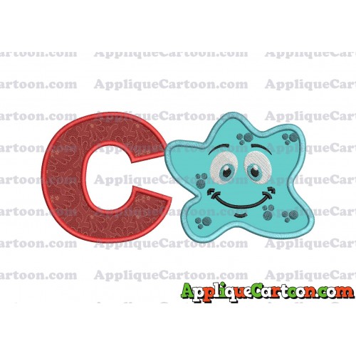 Bacteria Applique Embroidery Design With Alphabet C