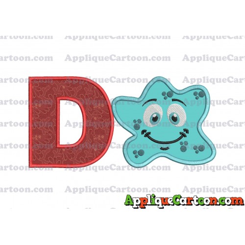 Bacteria Applique Embroidery Design With Alphabet D
