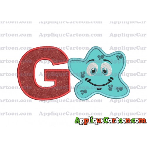 Bacteria Applique Embroidery Design With Alphabet G