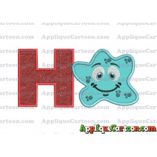 Bacteria Applique Embroidery Design With Alphabet H