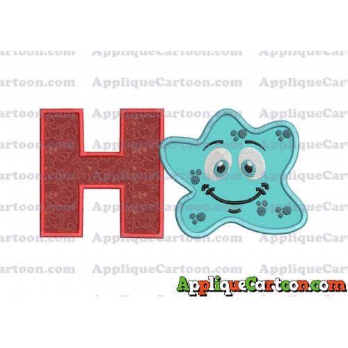 Bacteria Applique Embroidery Design With Alphabet H