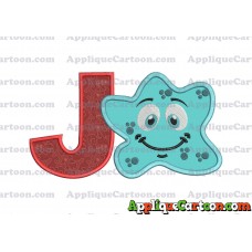 Bacteria Applique Embroidery Design With Alphabet J